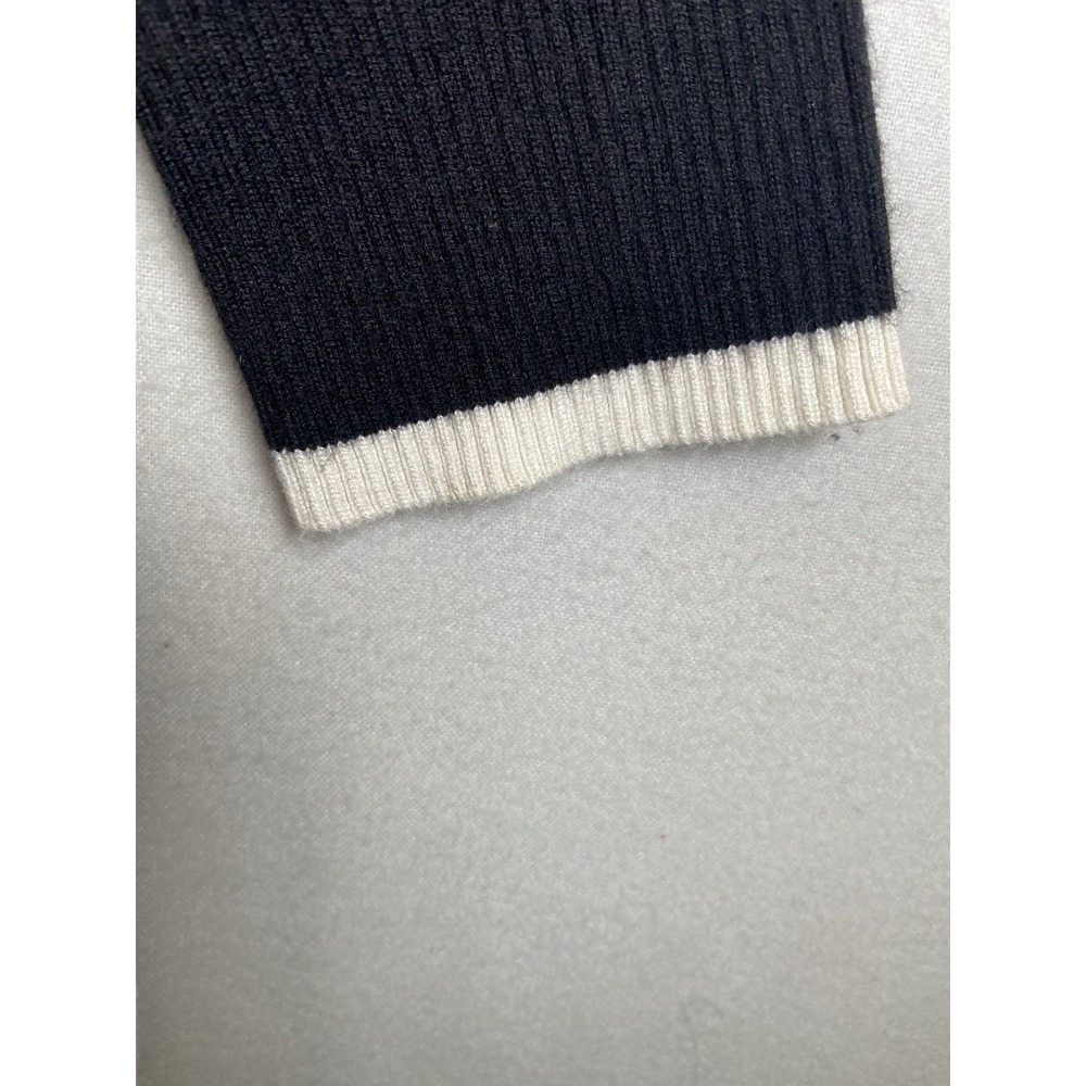 Chico's Womens 2 Black Sweater Tunic Long Sleeve Side Button Pullover Knit Top - Picture 4 of 9
